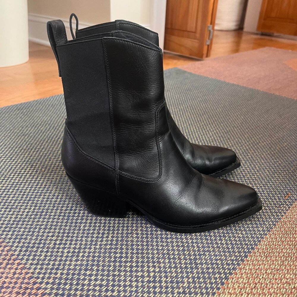 Everlane Western Boot in Black Leather